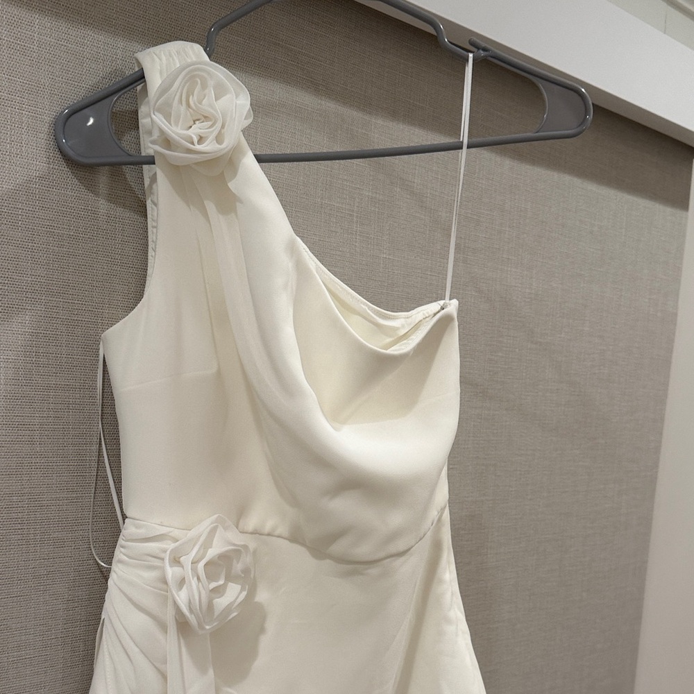 Likely White One-Shoulder Dress with Floral Detail - Picture 2 of 5